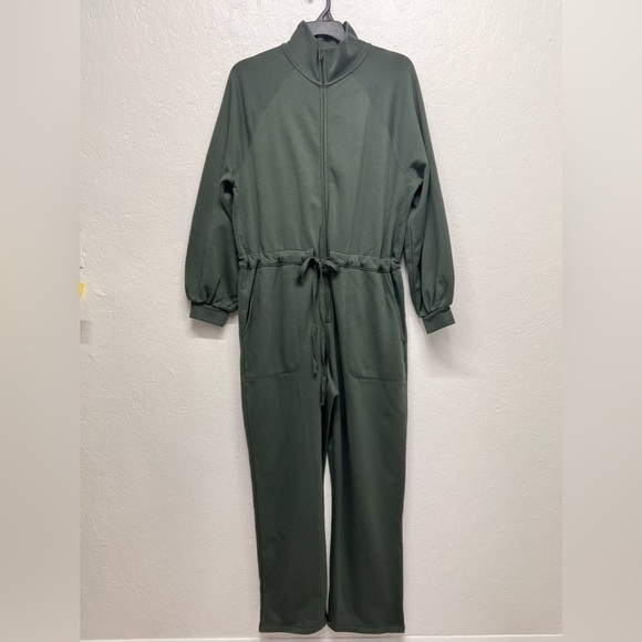 𝅺WOMEN’S Fleece One Piece Zip Up Jumpsuit XXL
